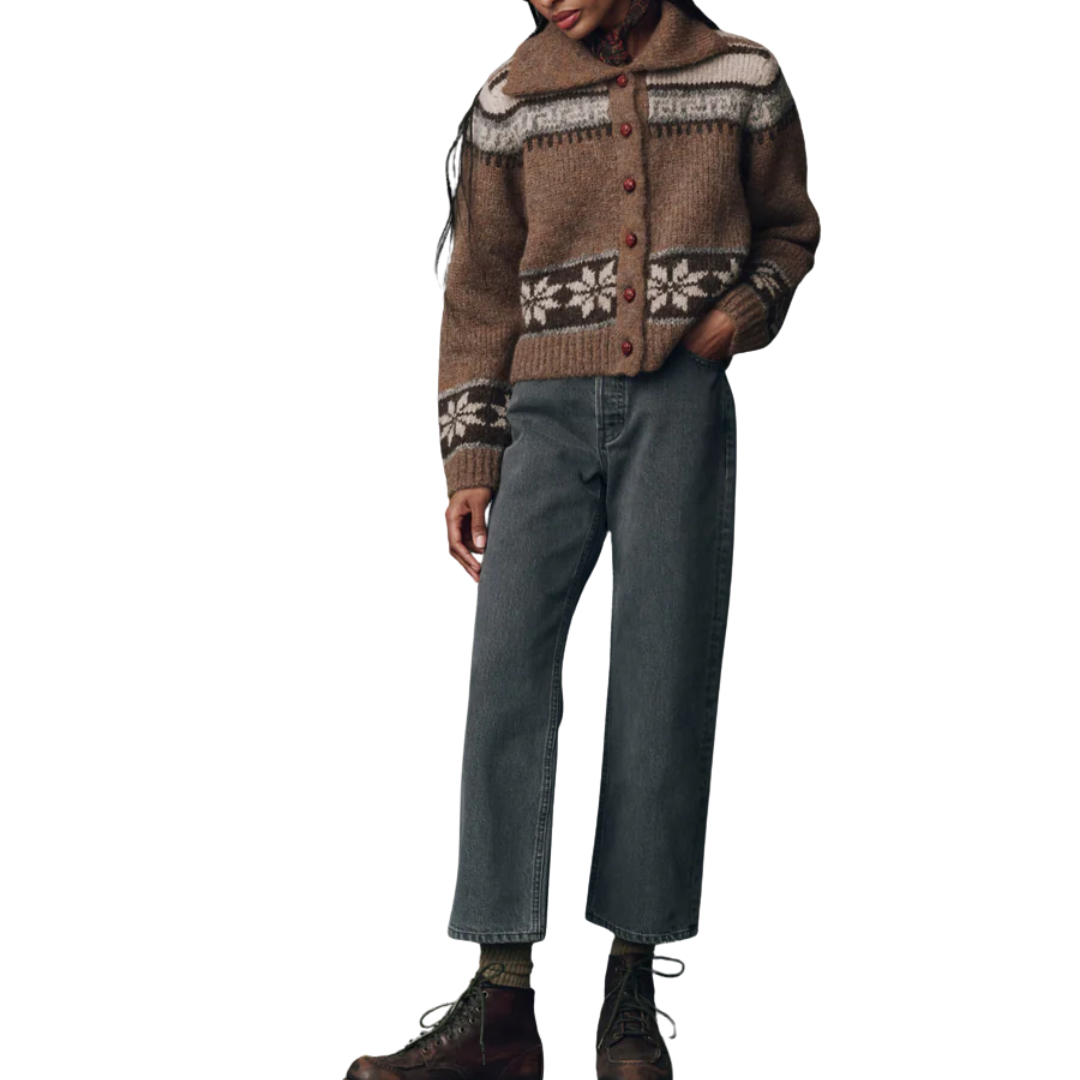 Nordic Scholar Cardigan in Hickory Fair Isle