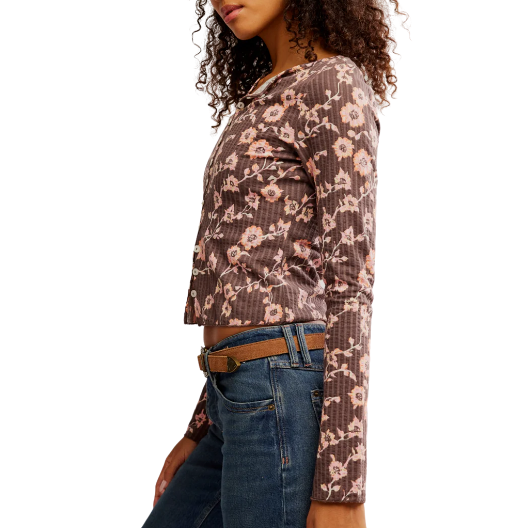 Tilly Long-Sleeve Cardi in French Chocolate