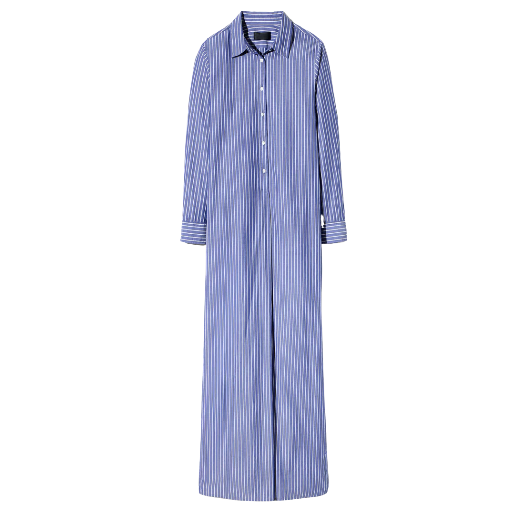 Mina Dress in Dark Navy/White Stripe