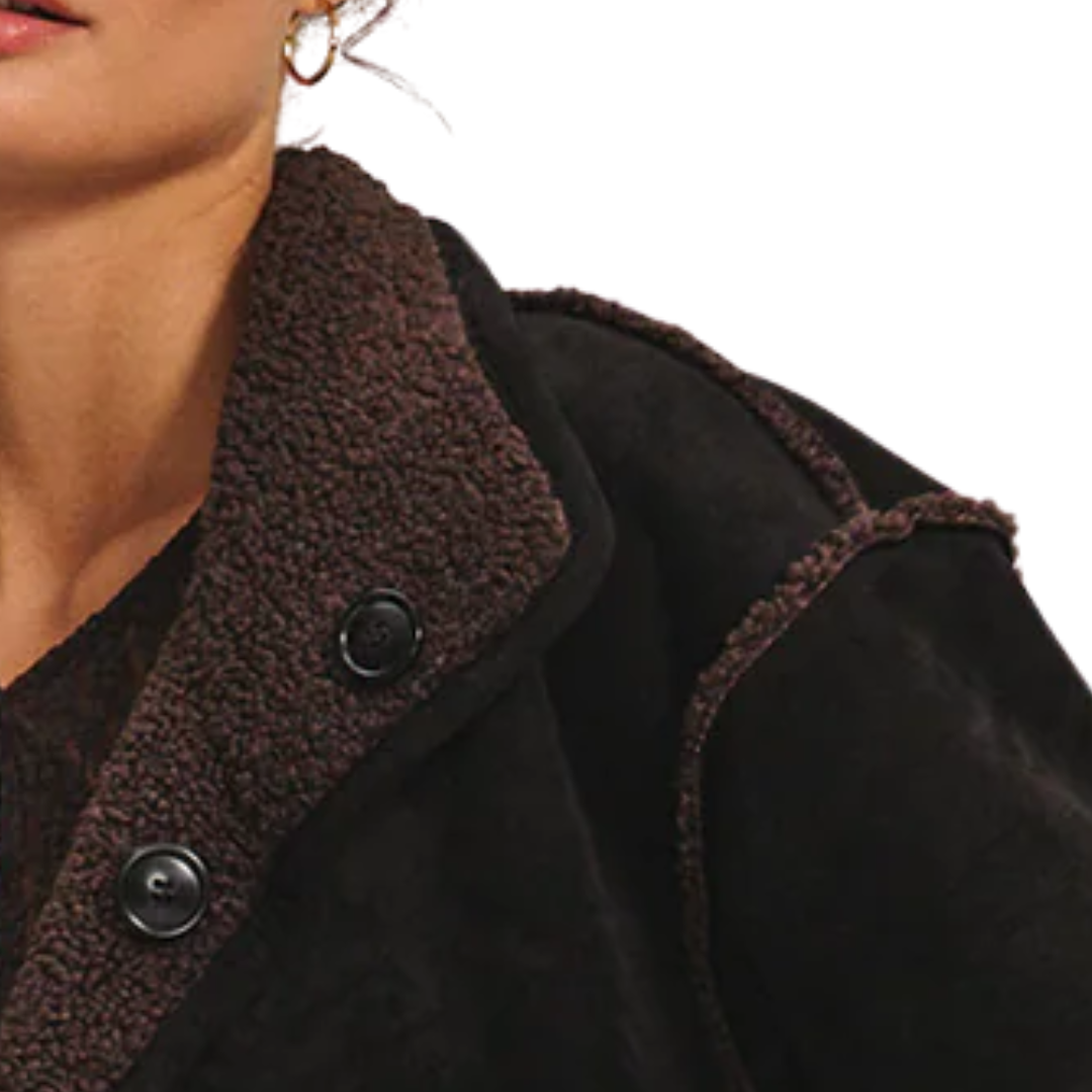 Shona Reversible Sherpa Jacket in Espresso