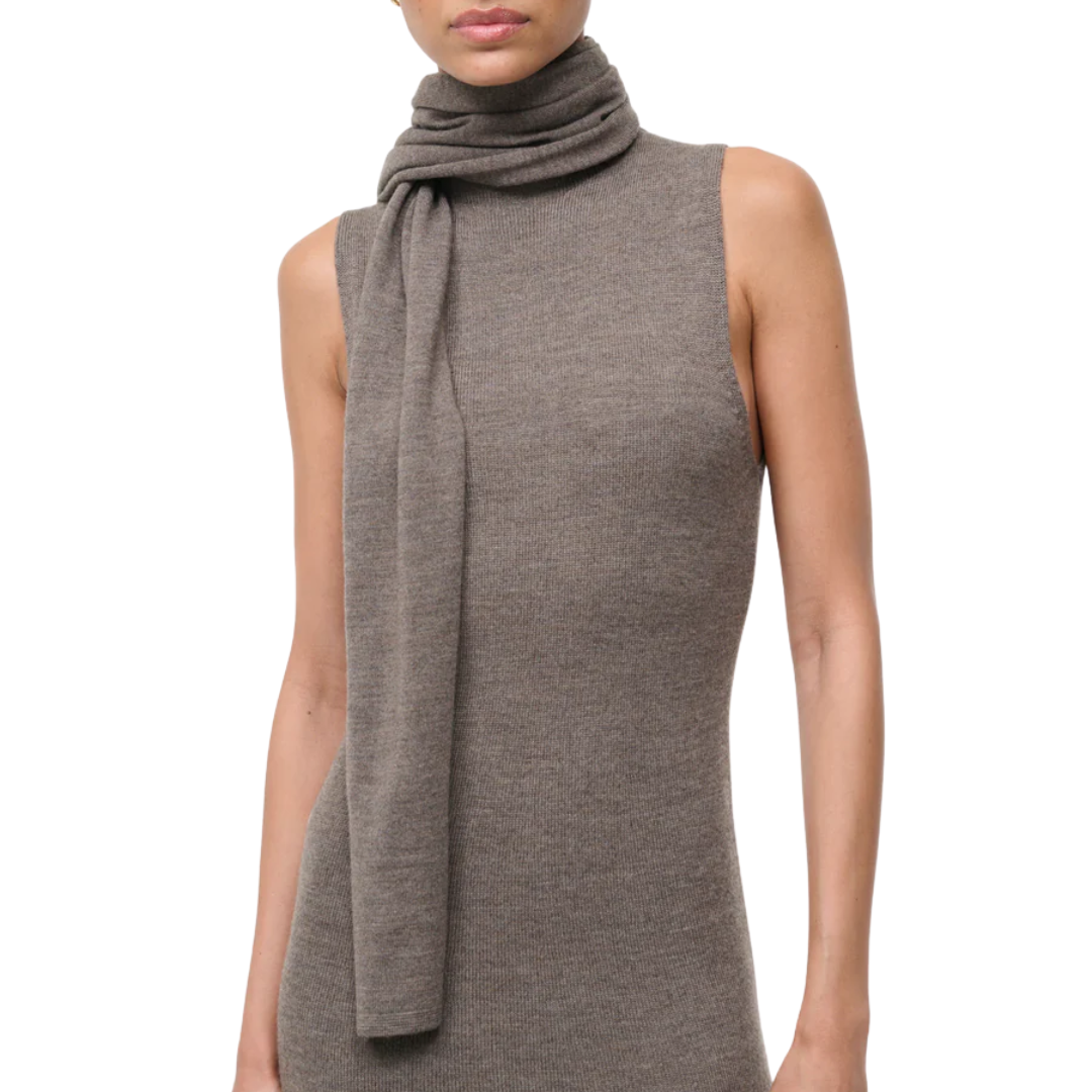 Canal Midi Dress in Truffle