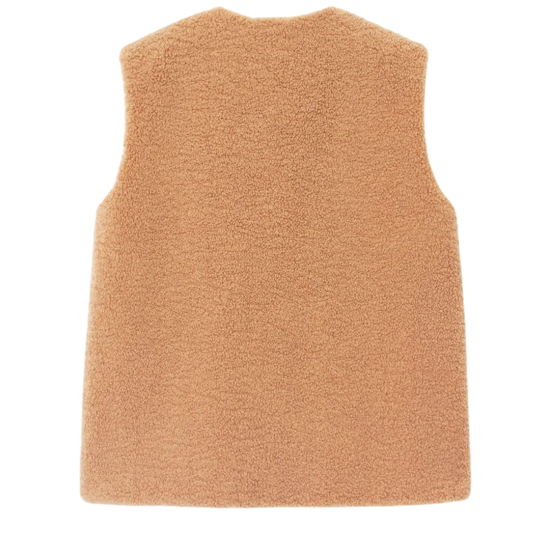 Thea Vest in Teddy Brown
