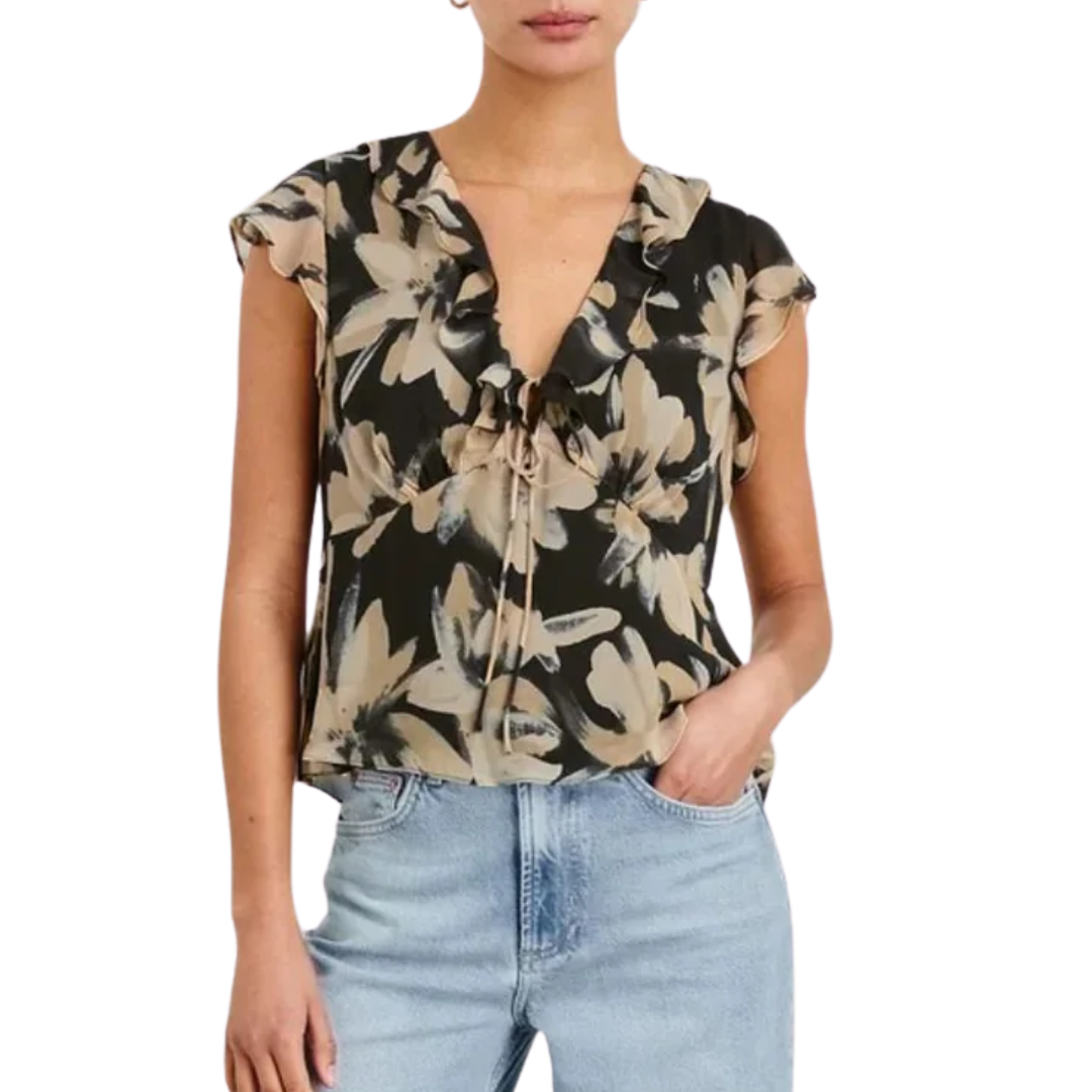 Carmine Top in Charcoal Lily
