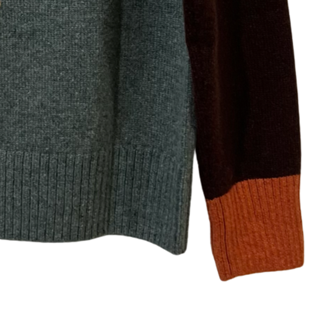 Arrows Cashmere Cardigan in Sage/Mix