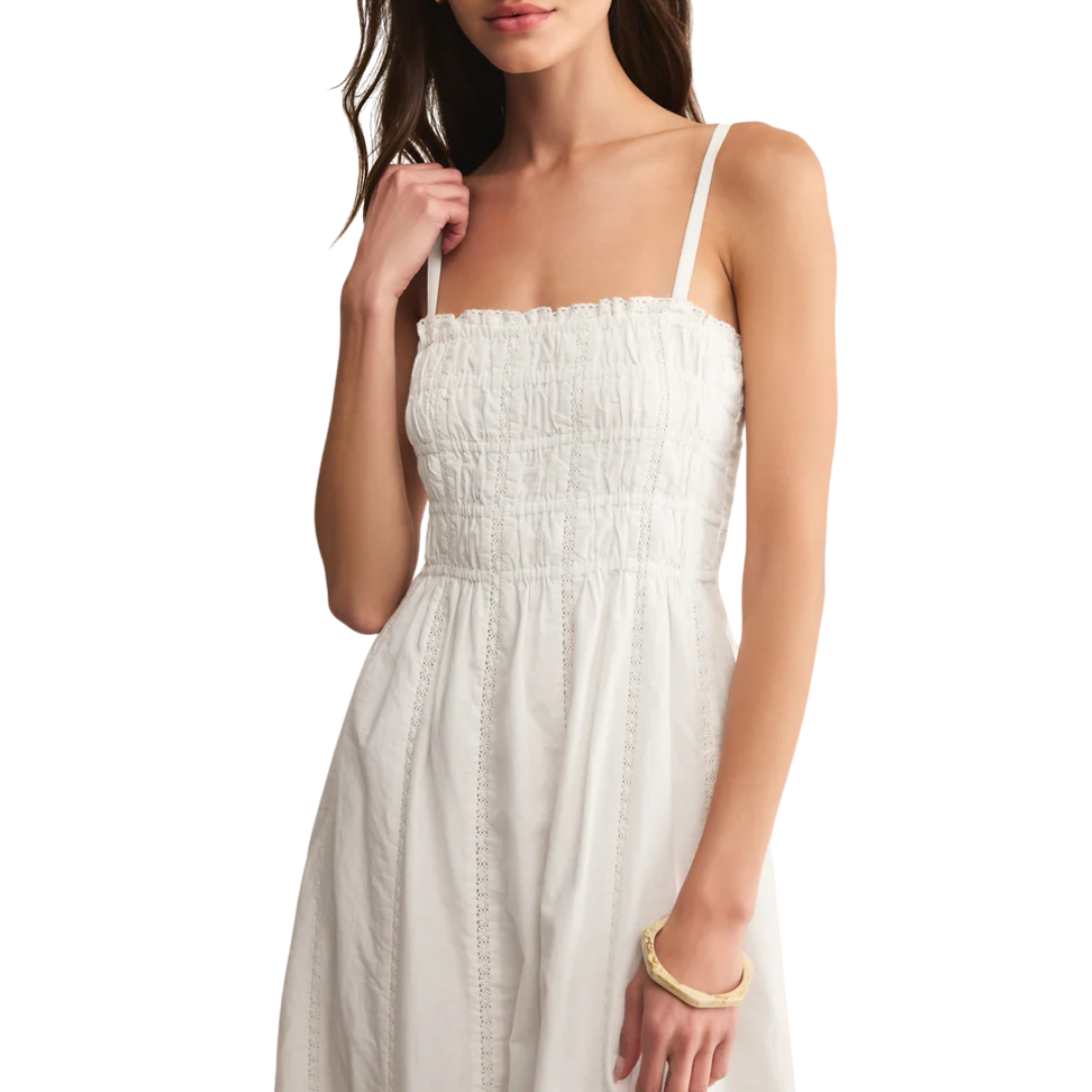 Dani Embroidered Midi in Dress White