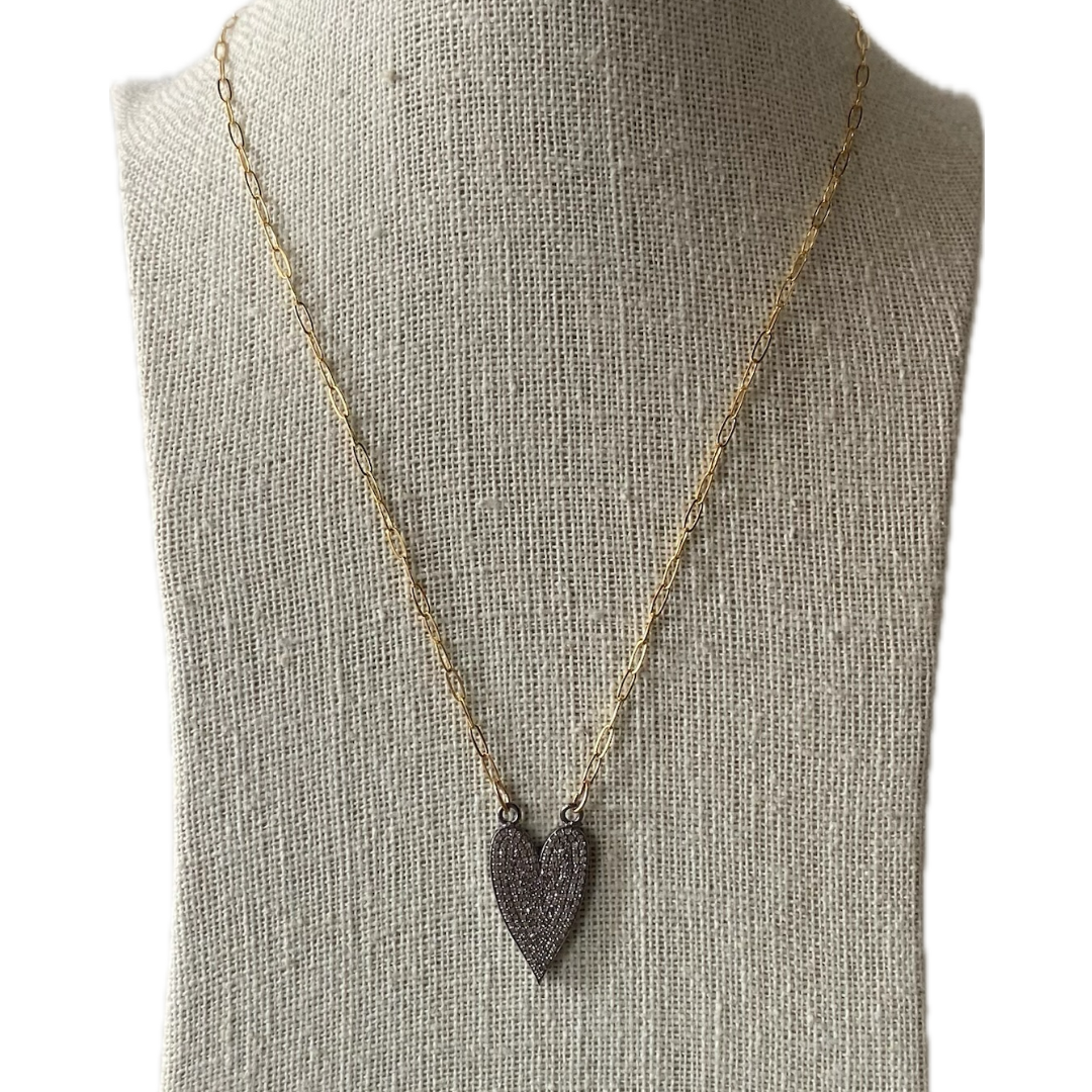 Diamond Heart Necklace Small in Gold
