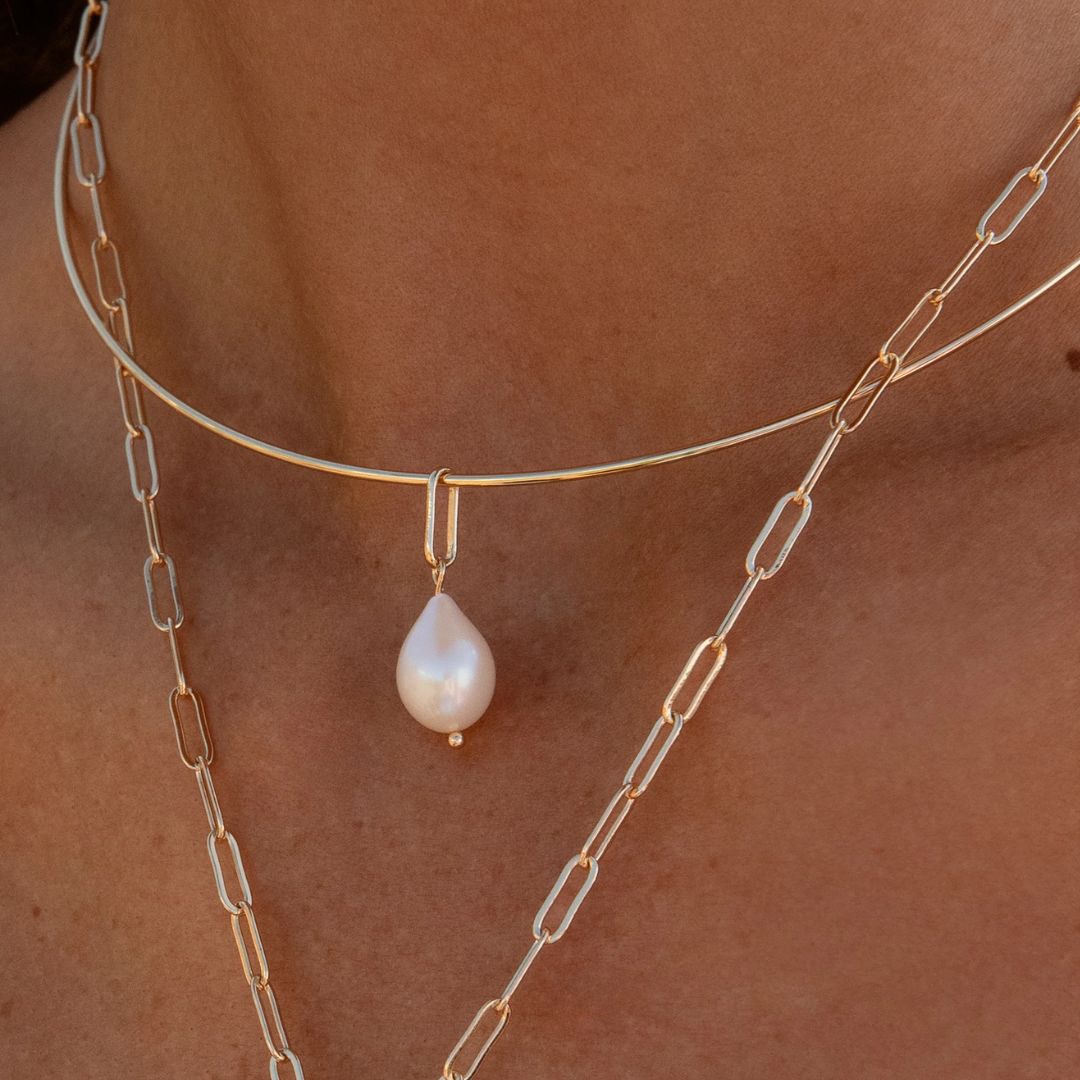 Colette Pearl Charm in 14k Gold Plated