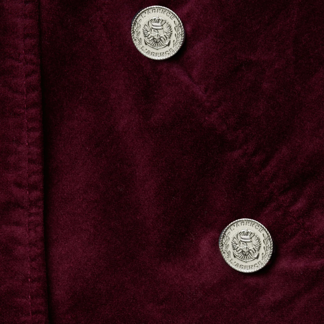 Wayne Velvet Blazer in Dark Port