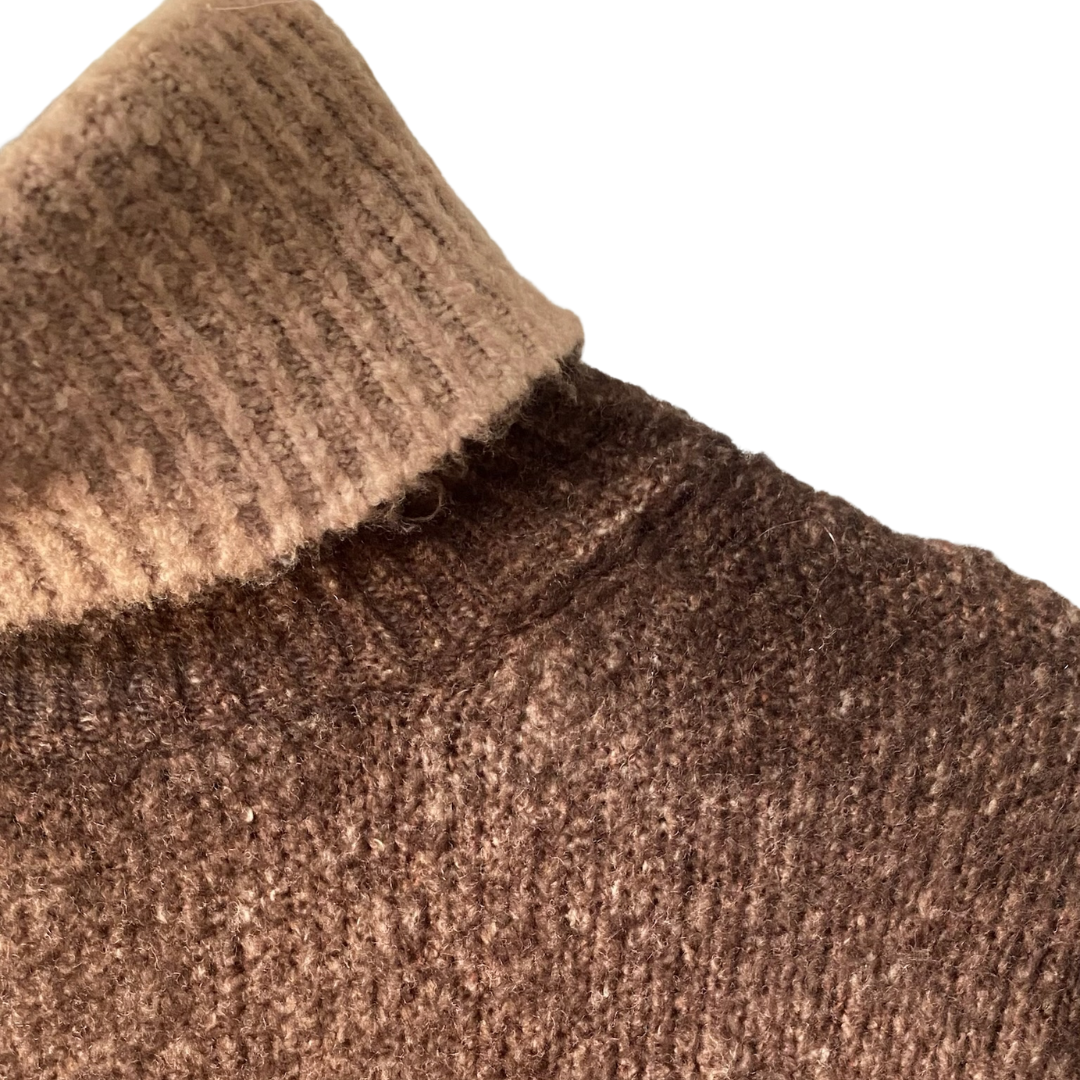 Cotton Bicolor High Neck in Carruba