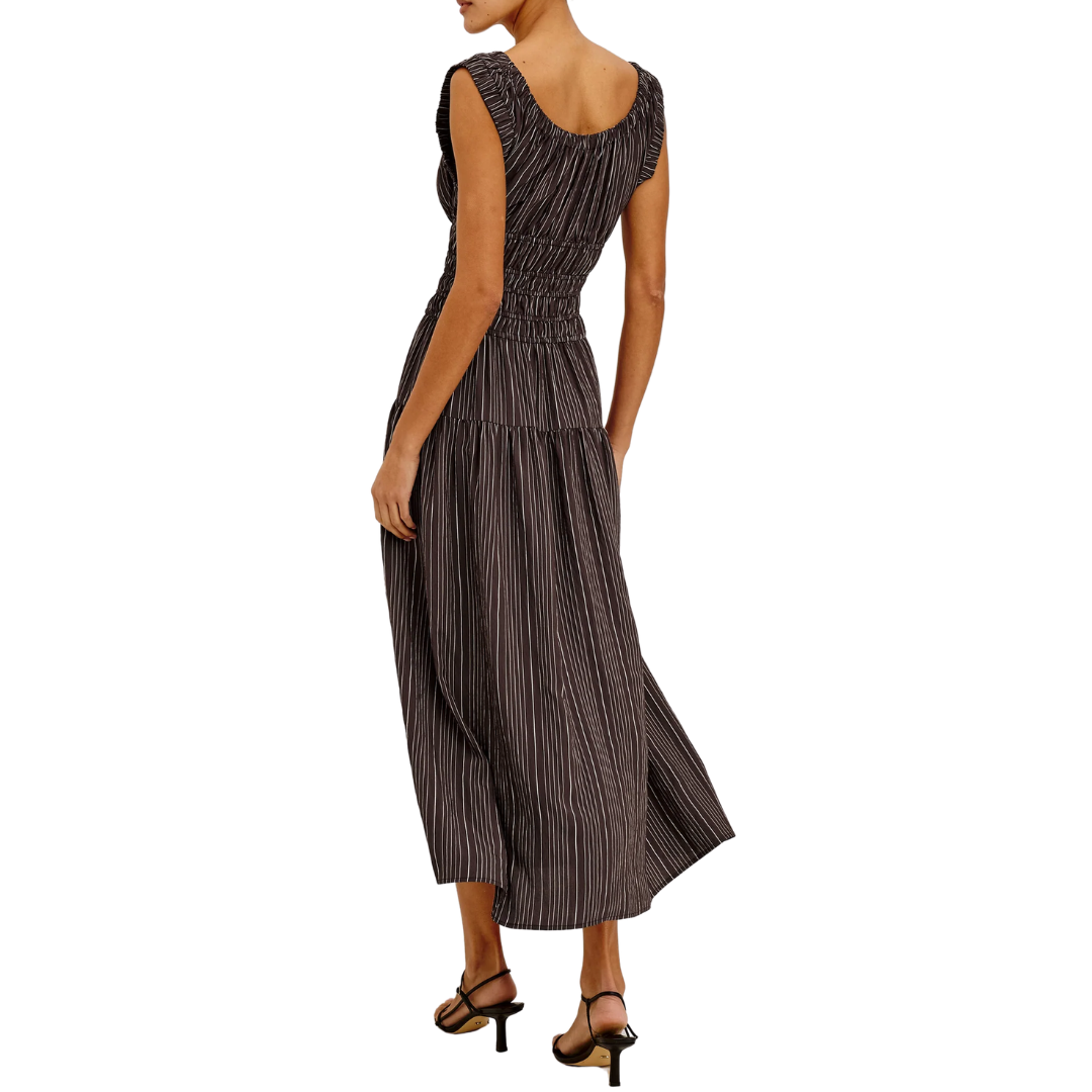 Anastasia Dress in Chicory Stripe