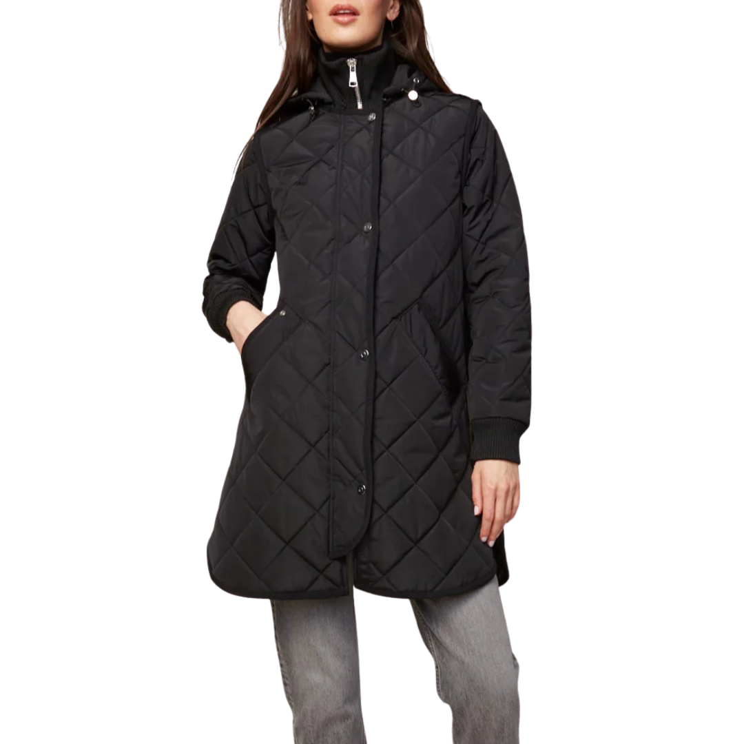 Libby Quilted Coat in Black