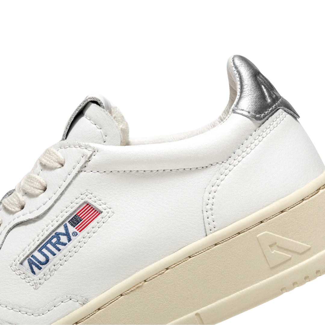 Medalist Low Sneakers in White and Silver