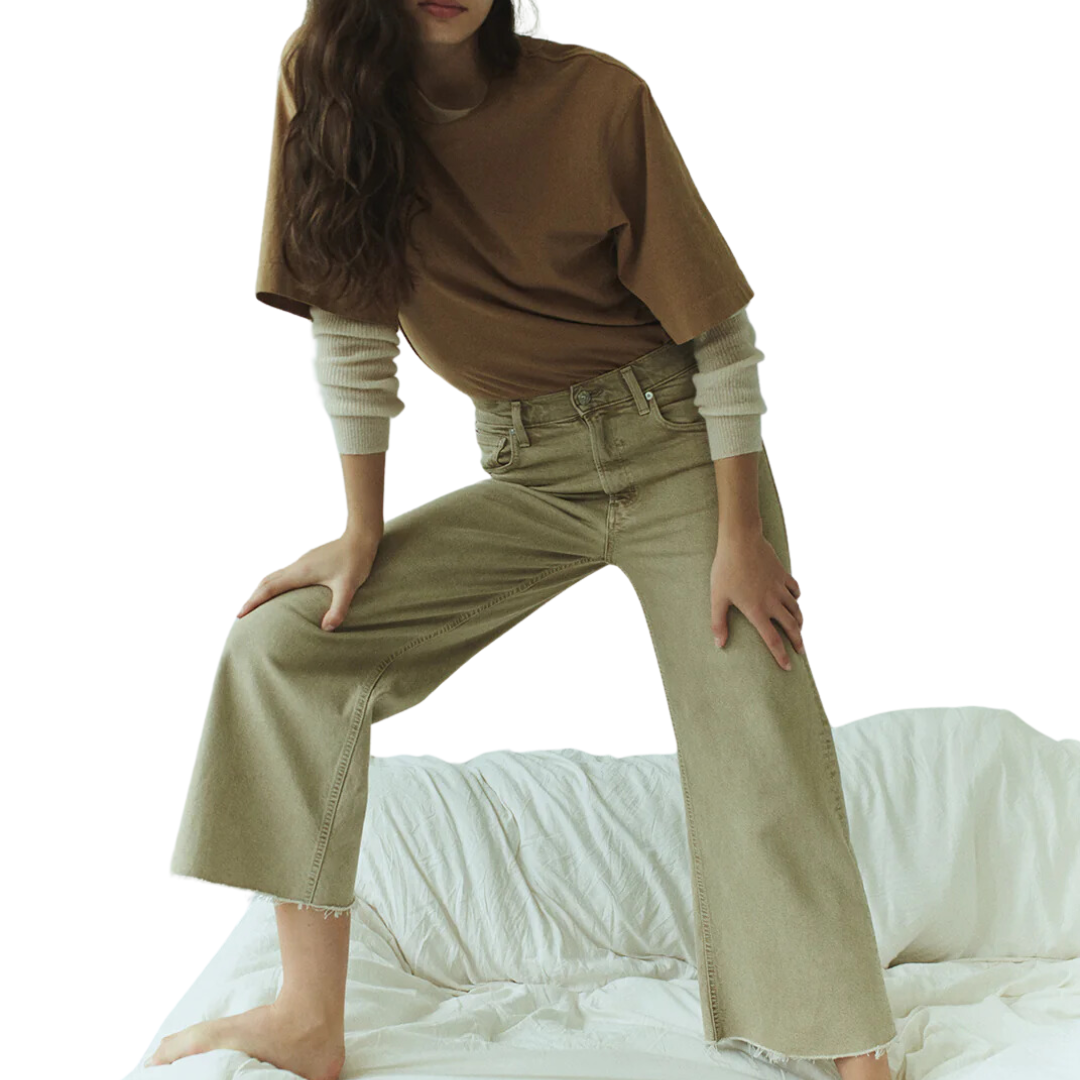 Lyra Wide Leg Crop in Porcini