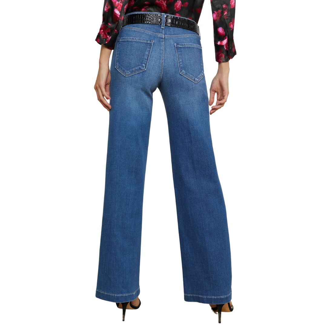 Joanne Low-Rise Wide-Leg Jean in Palermo