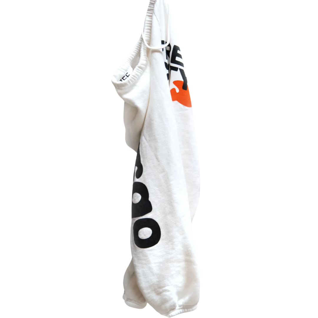 Circa'99 OG LetsGo OldSchool PolyBlend/Fluff Sweat in SuperWhite