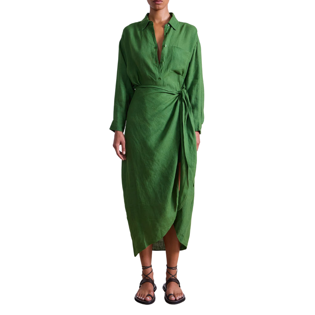 Alessandra Sarong Shirt Dress in Jardin