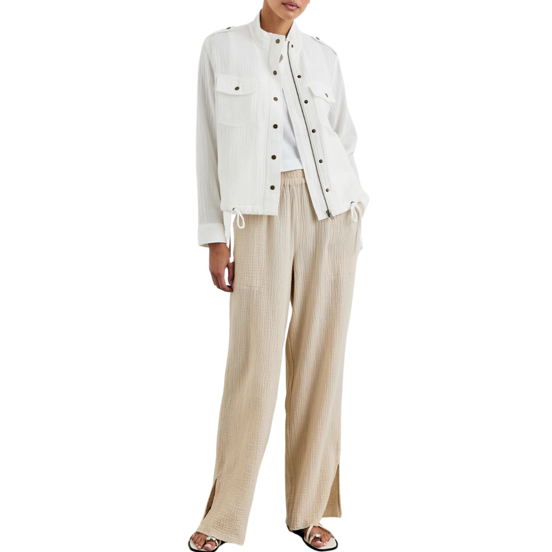 Collins Jacket in Gauze White