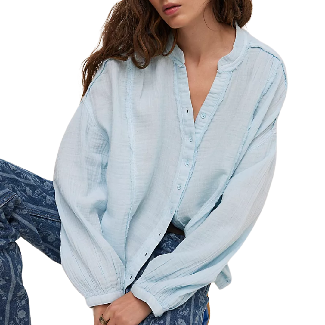 We The Free Valley Double Cloth Shirt in Ice Water