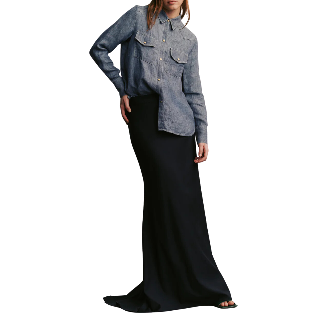 Rancher’s Daughter Shirt in Medium Indigo