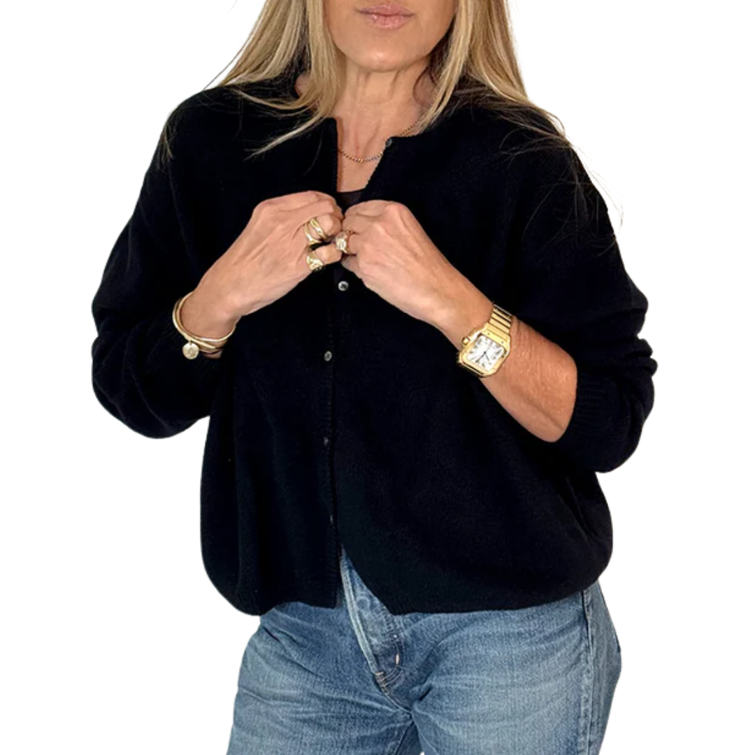 Bassett Cashmere Cardigan in Black