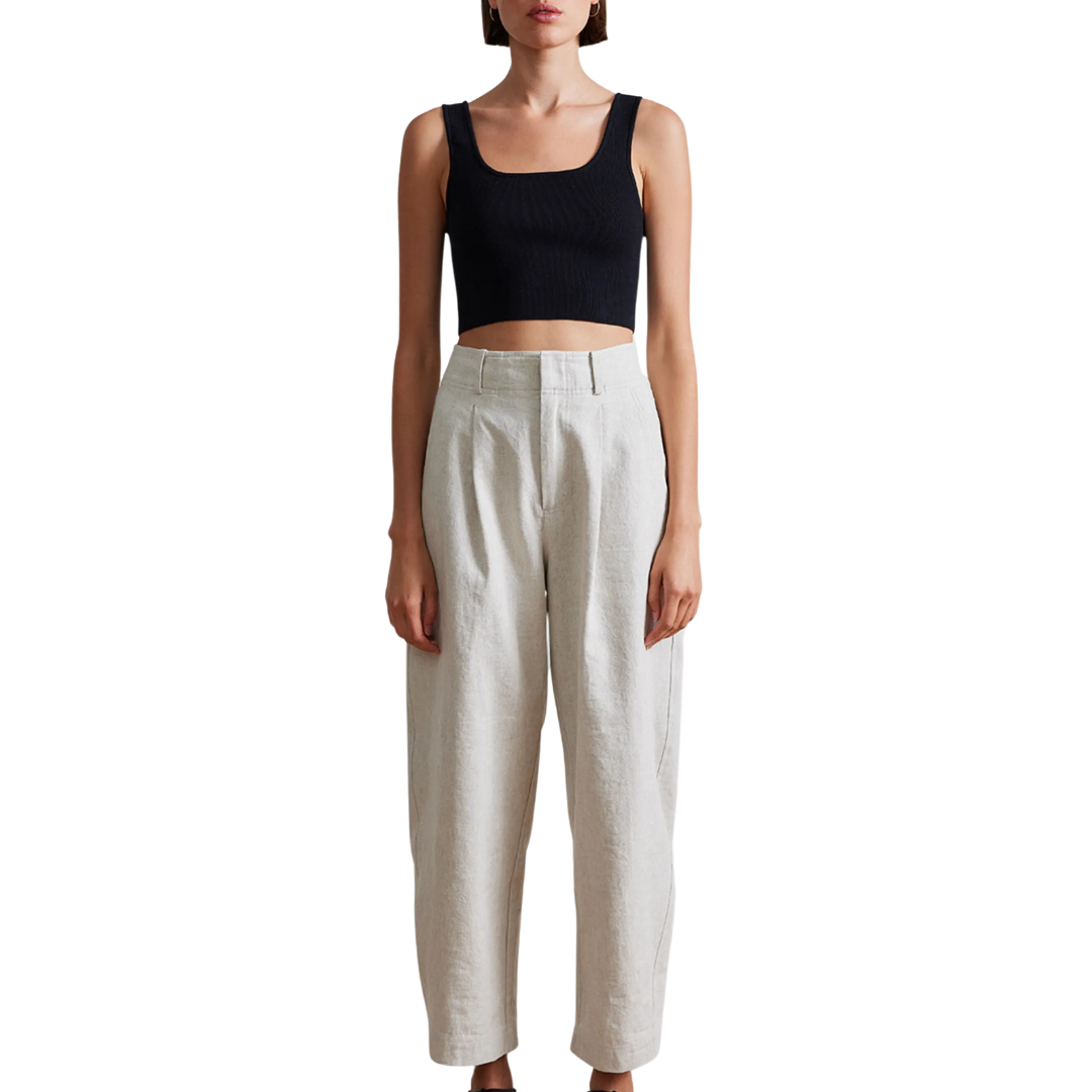 Bari Crop Trouser in Flax