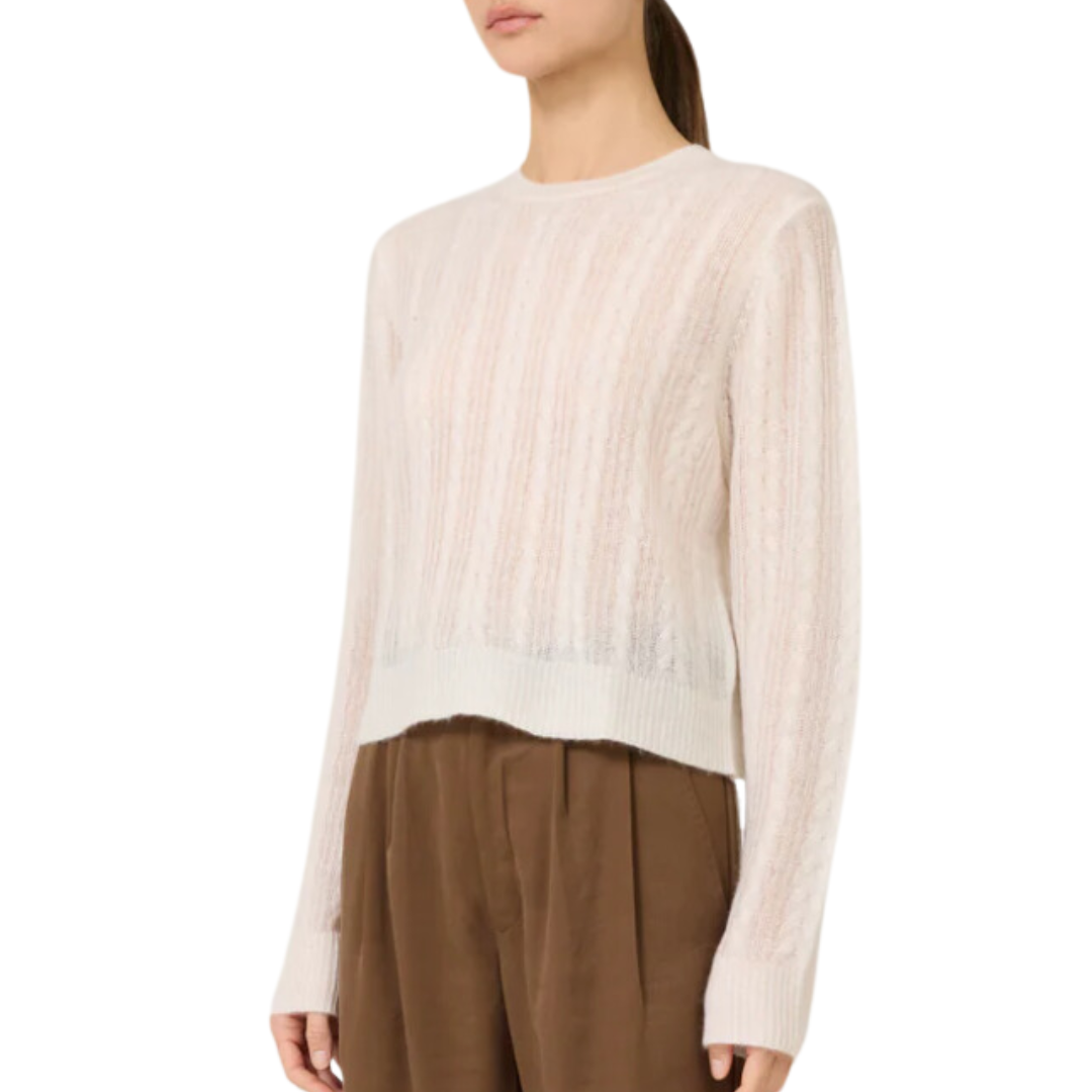 Blakely Tissue Cashmere Pullover in Ivory