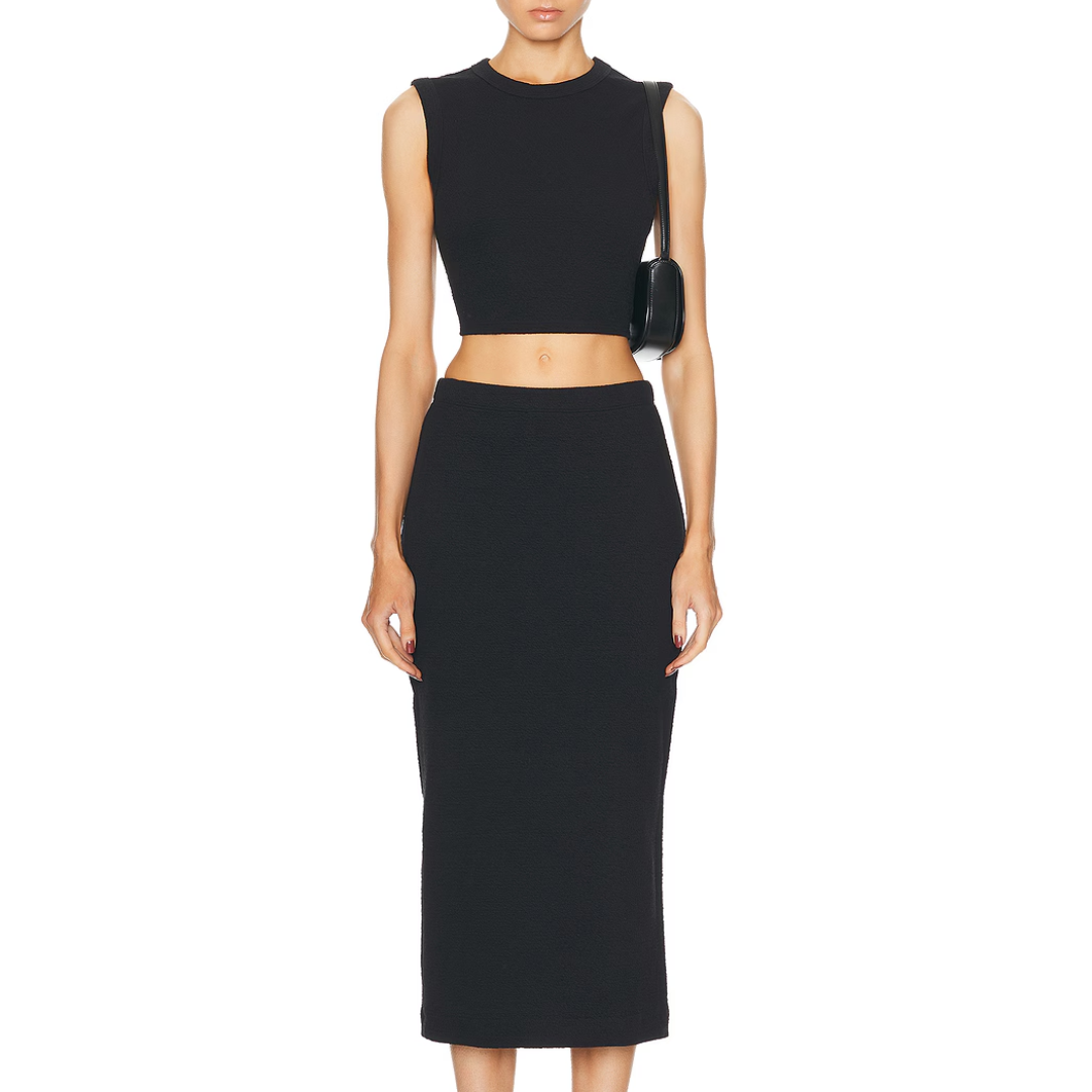 Textured Jacquard Skirt in Black