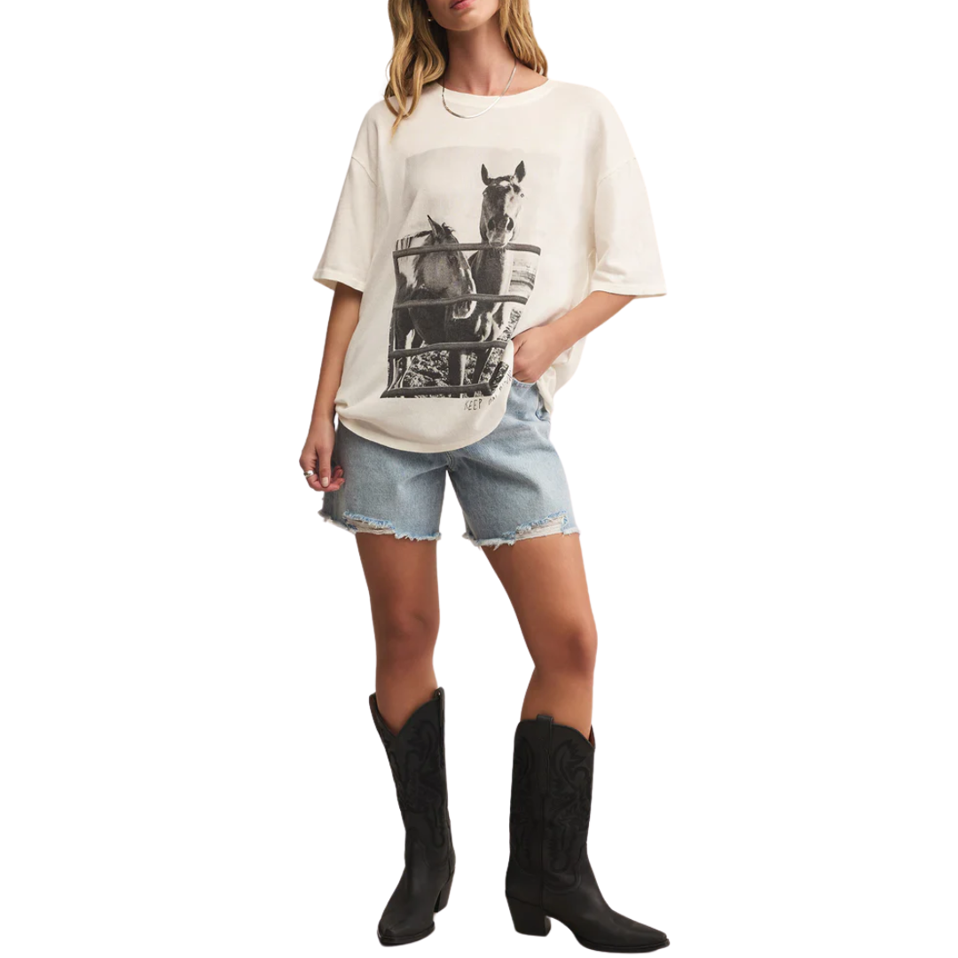 Keep Ridin So Cal Oversized Tee in Sea Salt