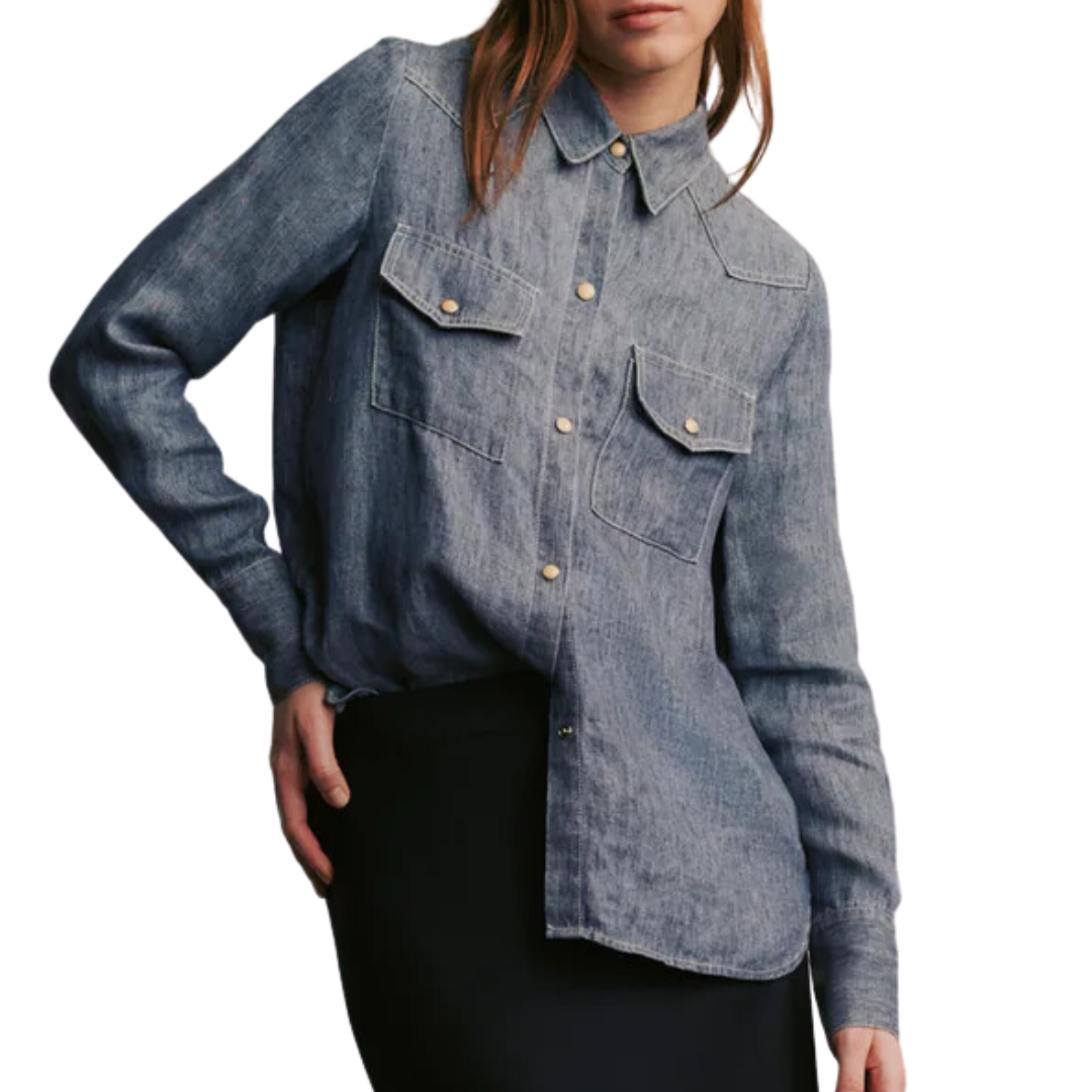 Rancher’s Daughter Shirt in Medium Indigo