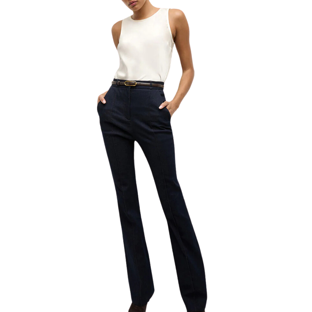 Sabrina Stretch-Silk Tank in Ivory