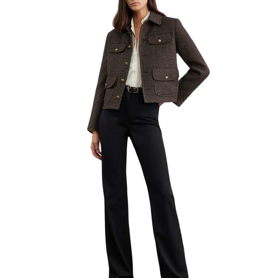 Paola Jacket in Bark Herringbone