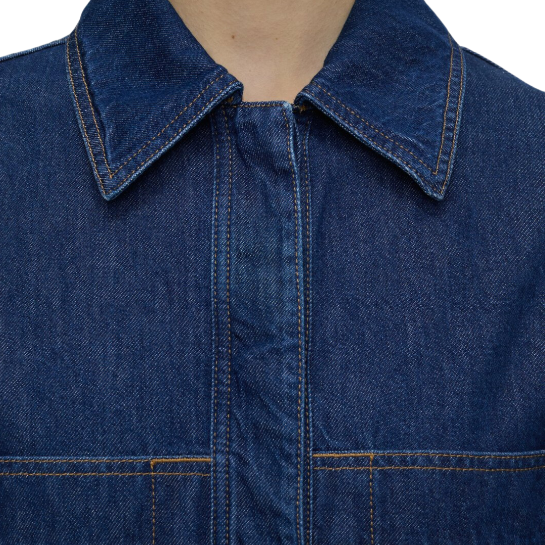 Denim Worker Jacket in Dark Blue
