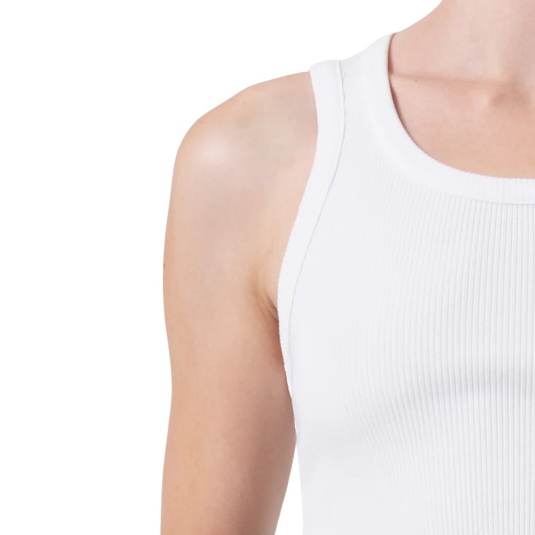 Cropped Poppy Tank in White