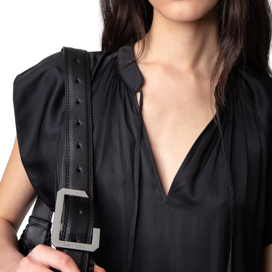 Rito Satin Dress in Noir