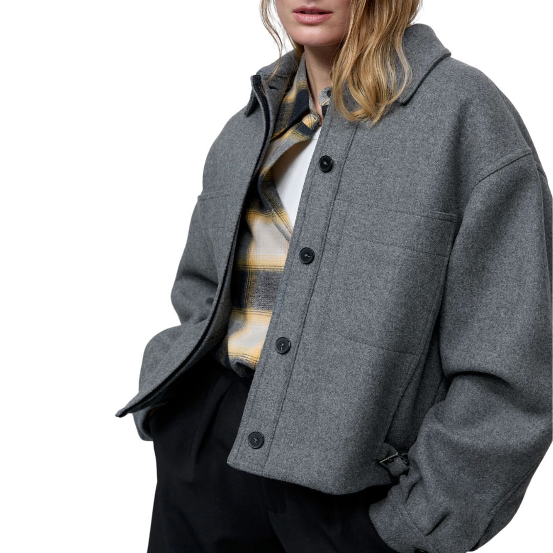 Short Jacket in Dark Grey Melange