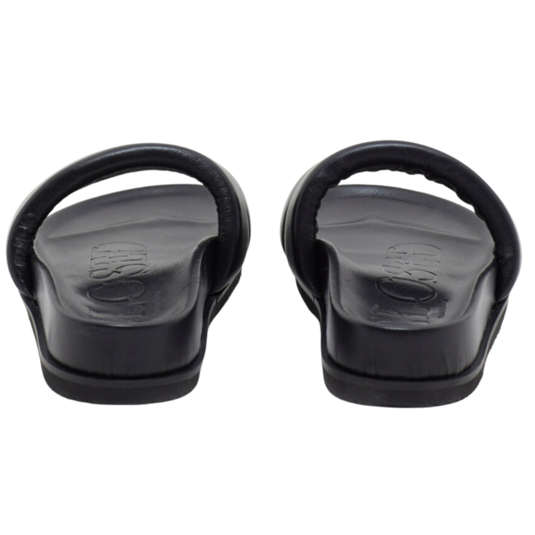 Leather Slippers in Black