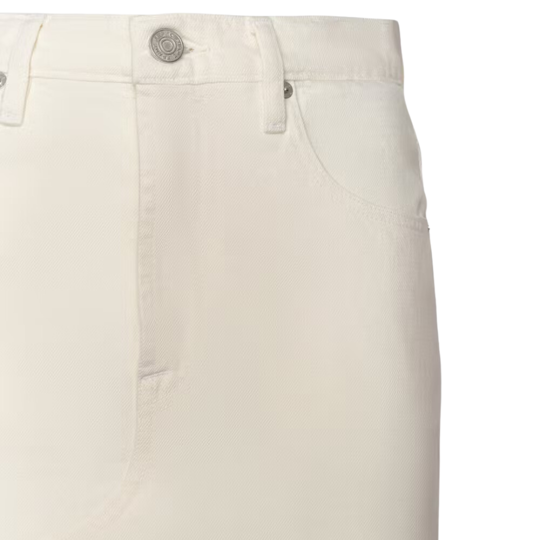 The Midaxi Skirt Angled Seam Raw After in Ecru
