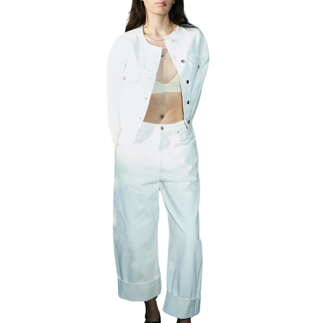 Ayla Baggy Cuffed Crop in Pashmina