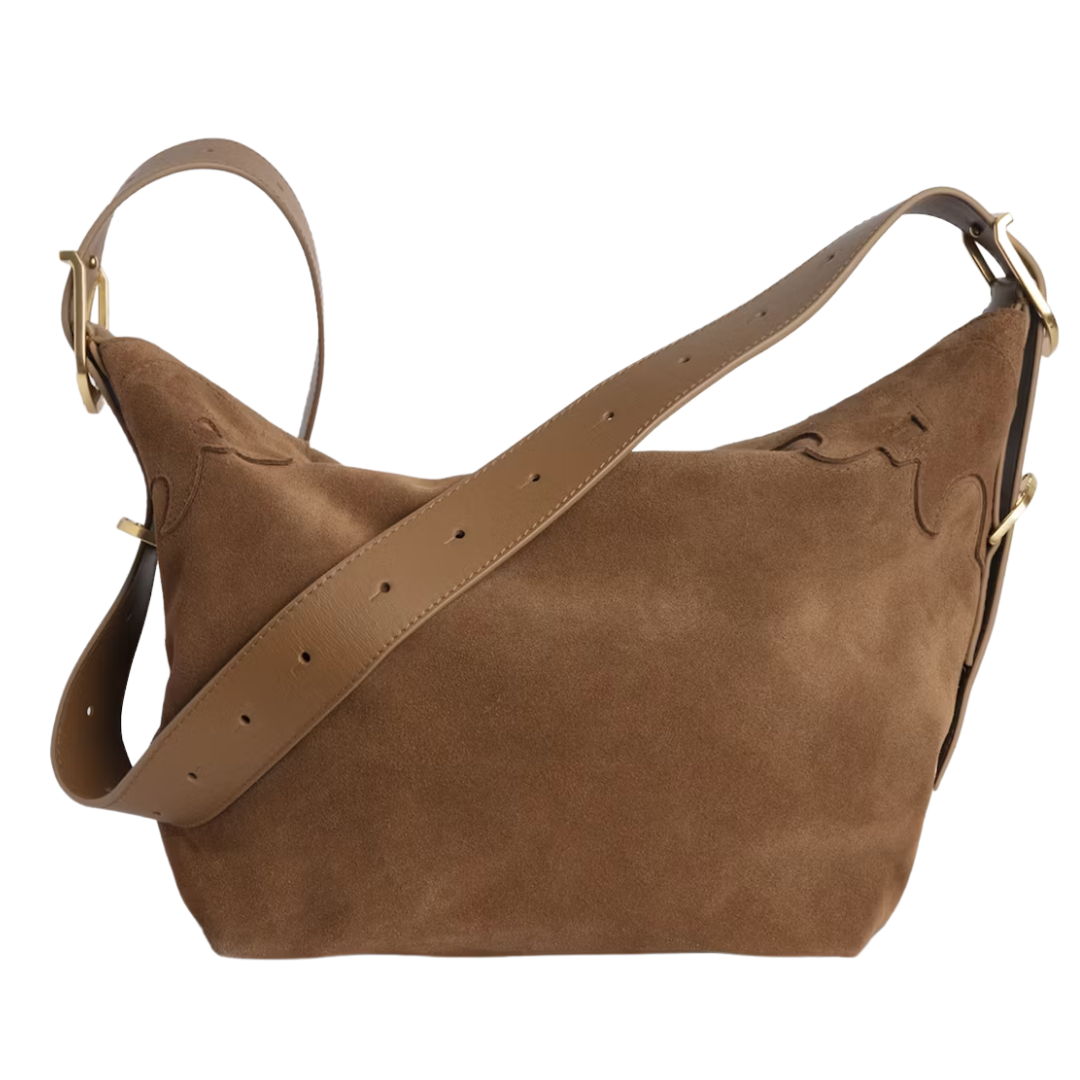 Jane Suede Bag in Cognac