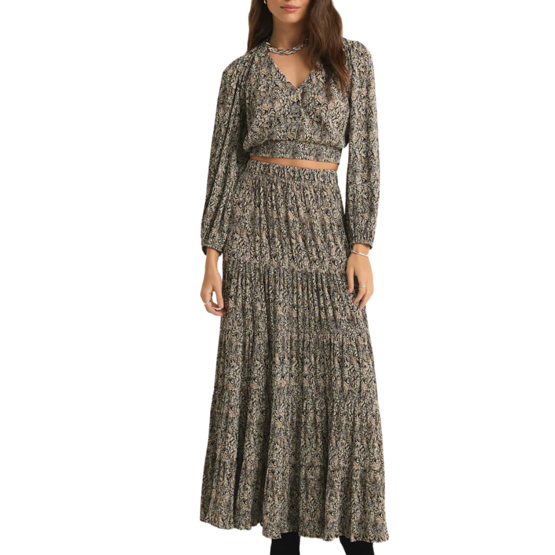 Zendaya Reva Block Skirt in Black