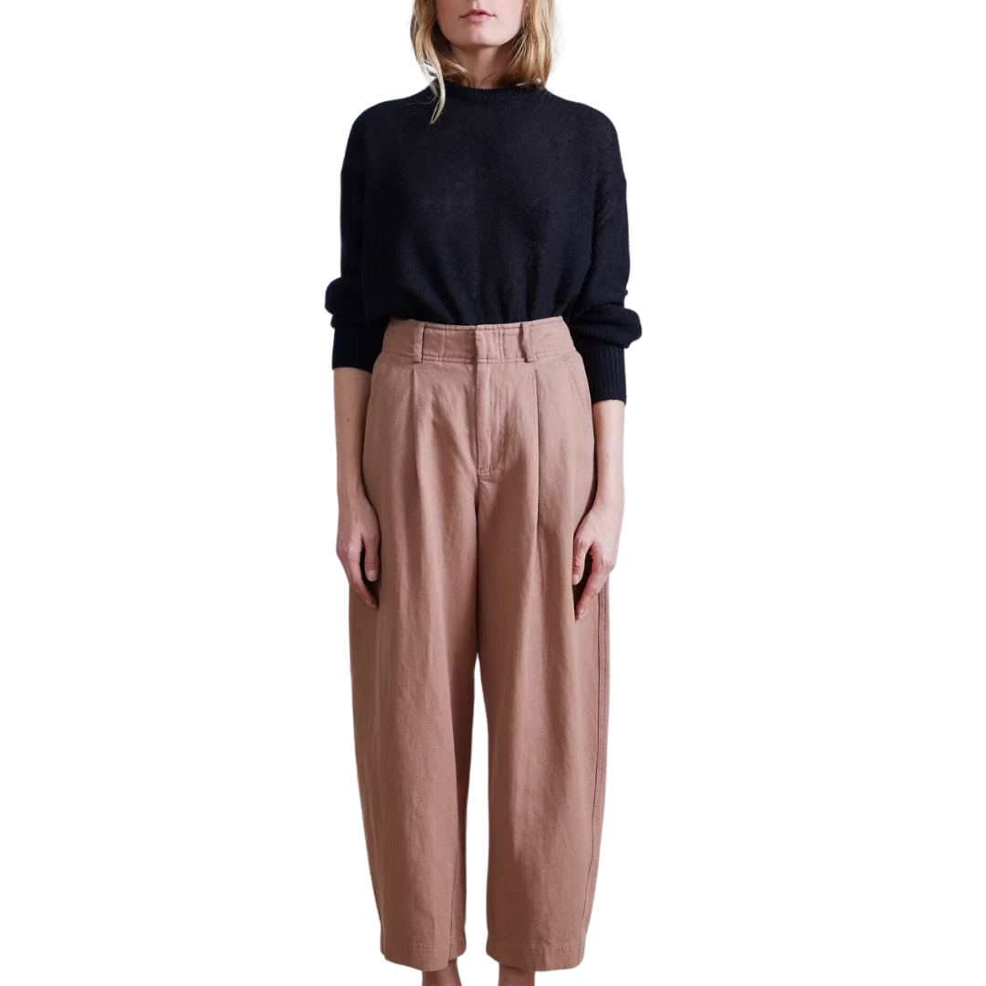 Bari Crop Trouser in Deep Khaki