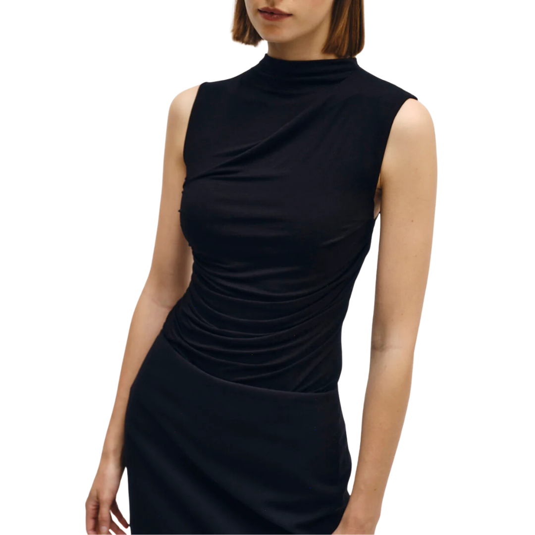 Sleeveless Twist Top in Black