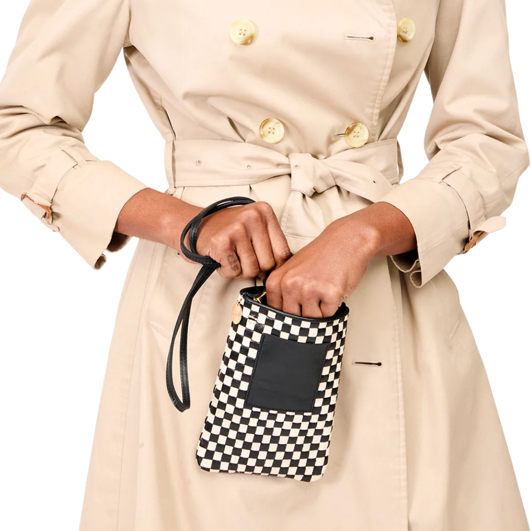 Poche in Black & Cream Woven Checker