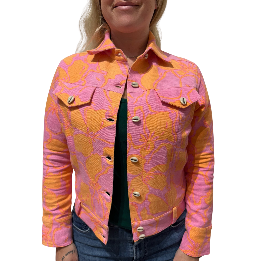 Hibiscus Surf Jacket in Orange/Pink