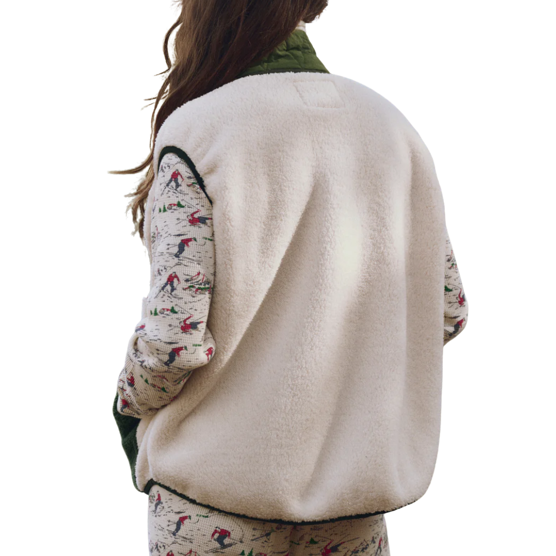 Plush Tundra Vest in Cream & Army