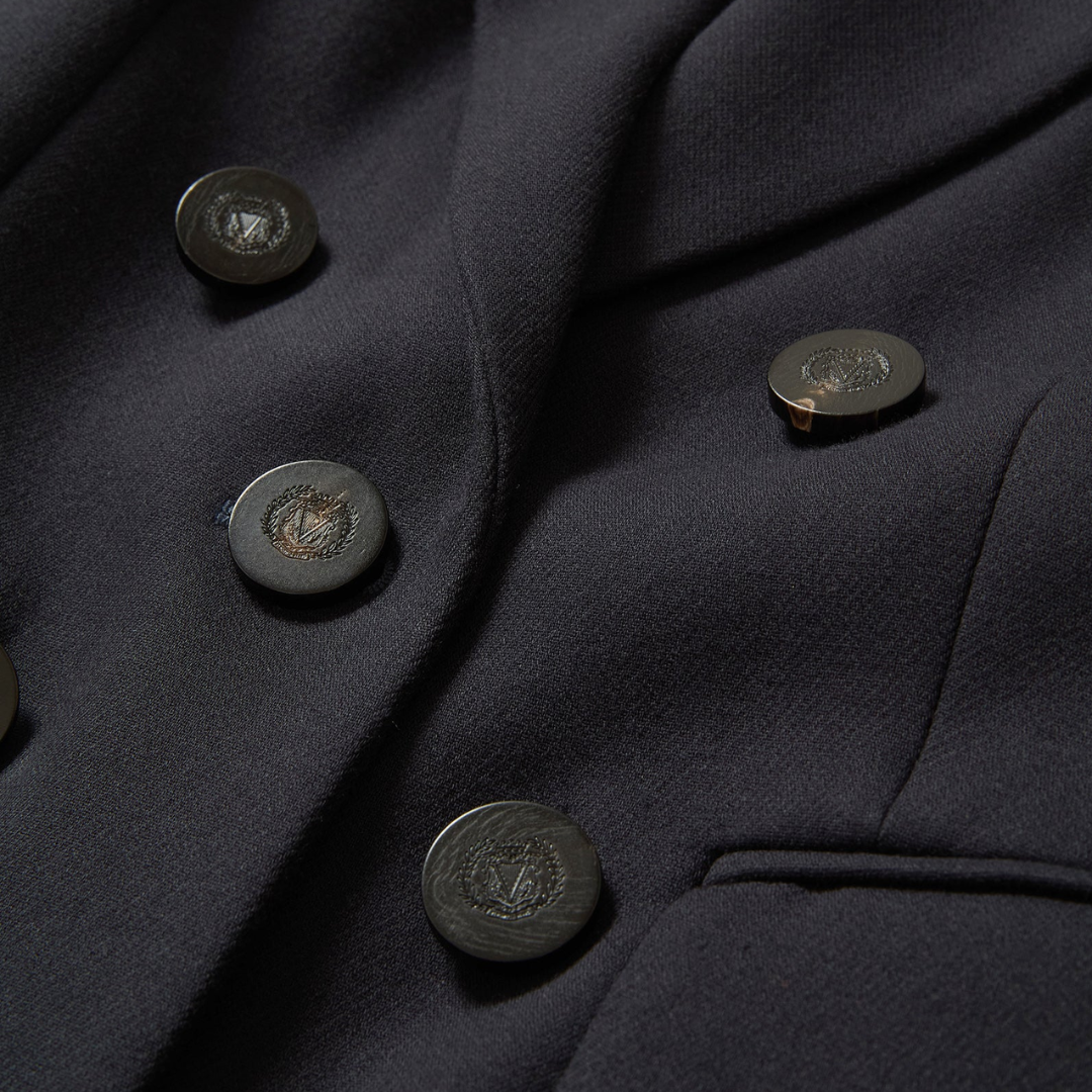 Stryder Double-Breasted Dickey Coat in Navy