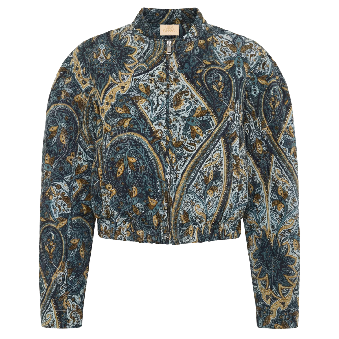 Yara Silk Jacket in Prussian