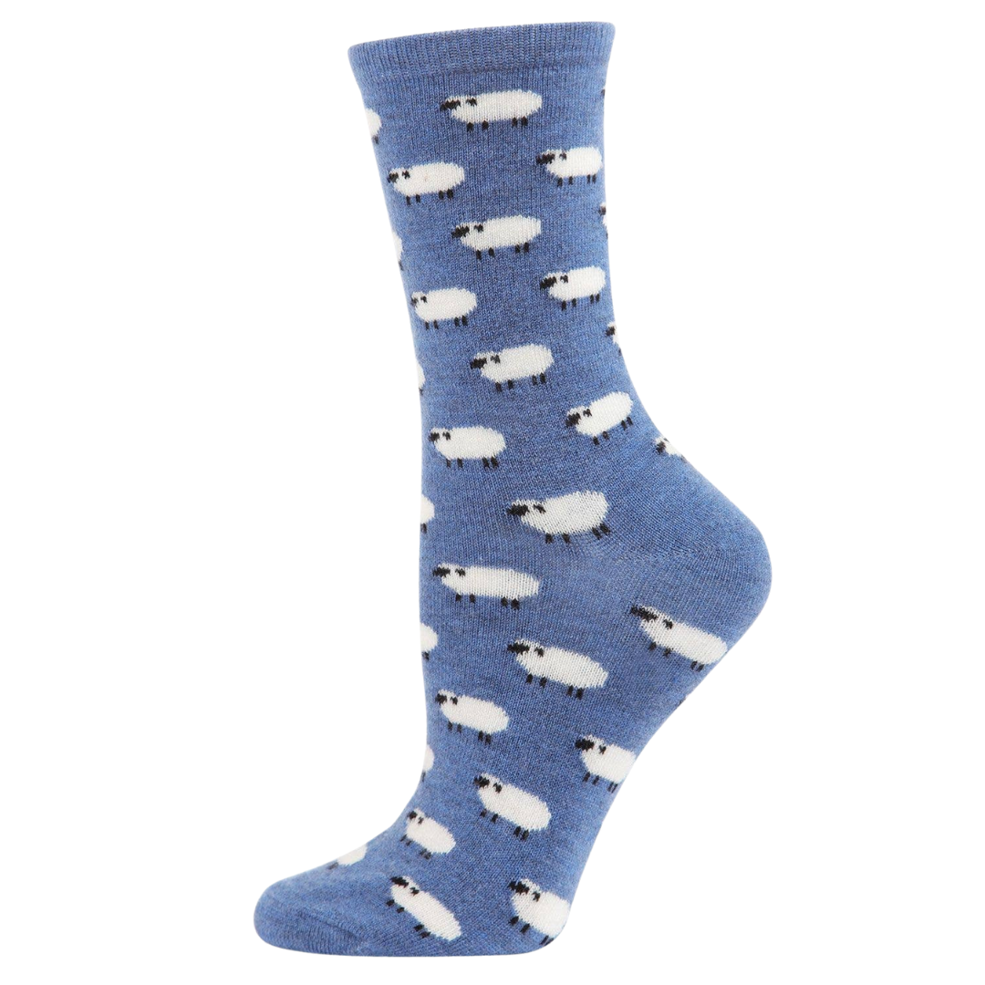 Sheep Cashmere Blend Socks in Light Denim Heather