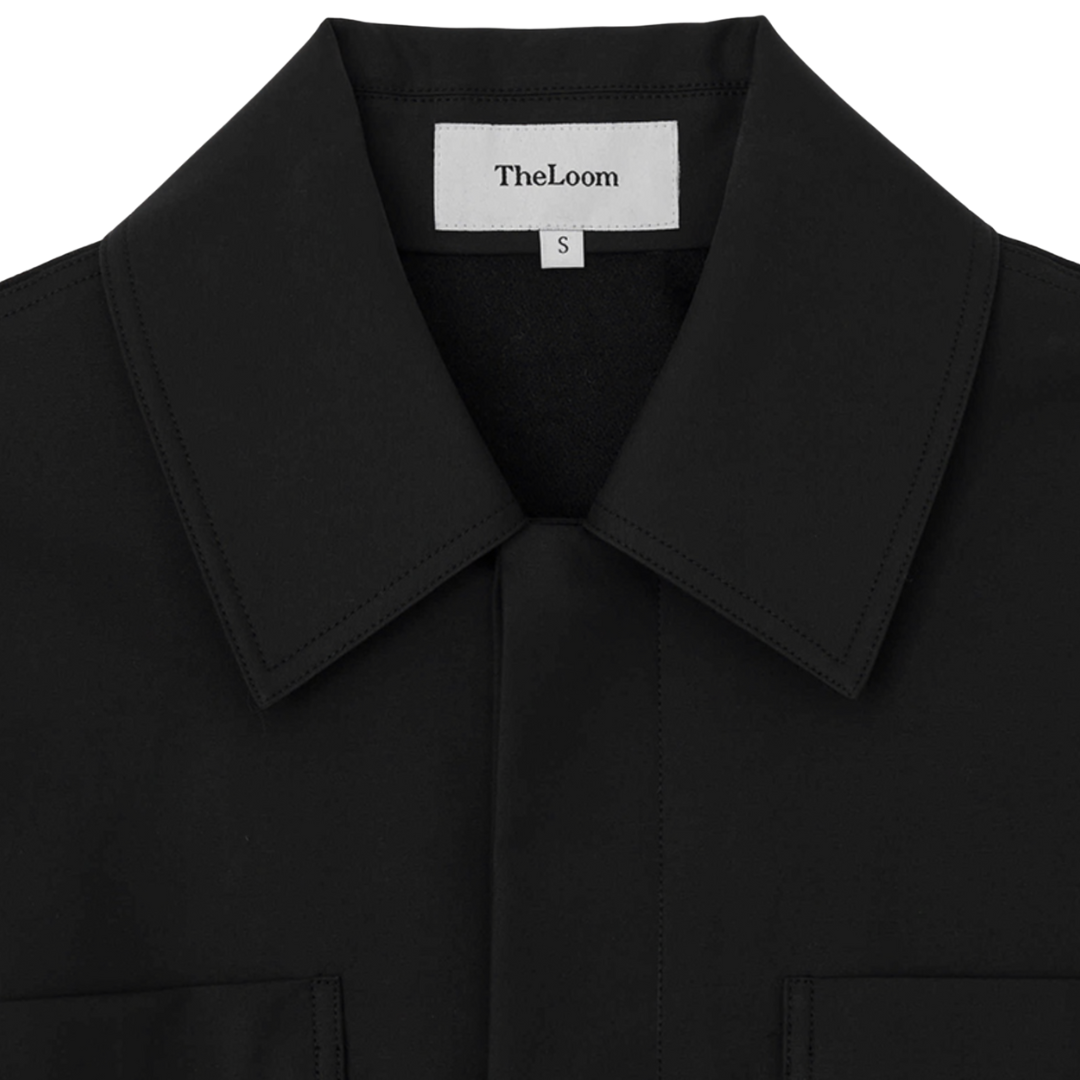 Back Flare Short Coat in Black