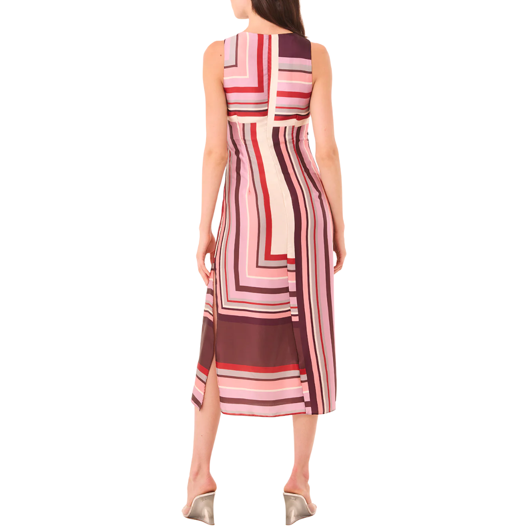 Kina Dress in Chocolate Geo Stripe